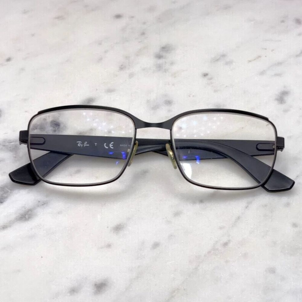 Ray Ban RB 6308 2503 Matte Black Square Metal Eyeglasses Frames Only 53-17-140